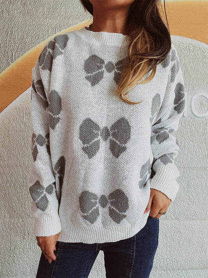 Damen Pullover Verspieltes Schleifenmuster Norvielle