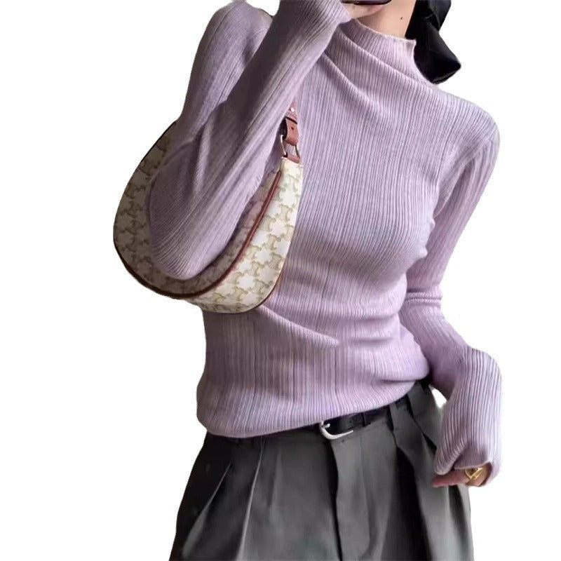Damen Feinstrickpullover Moderner Schnitt Hochkragen Norvielle