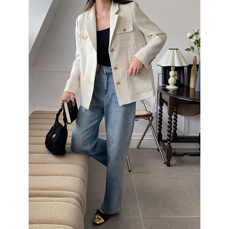 Damen Boucle Blazerjacke mit Taschen Norvielle