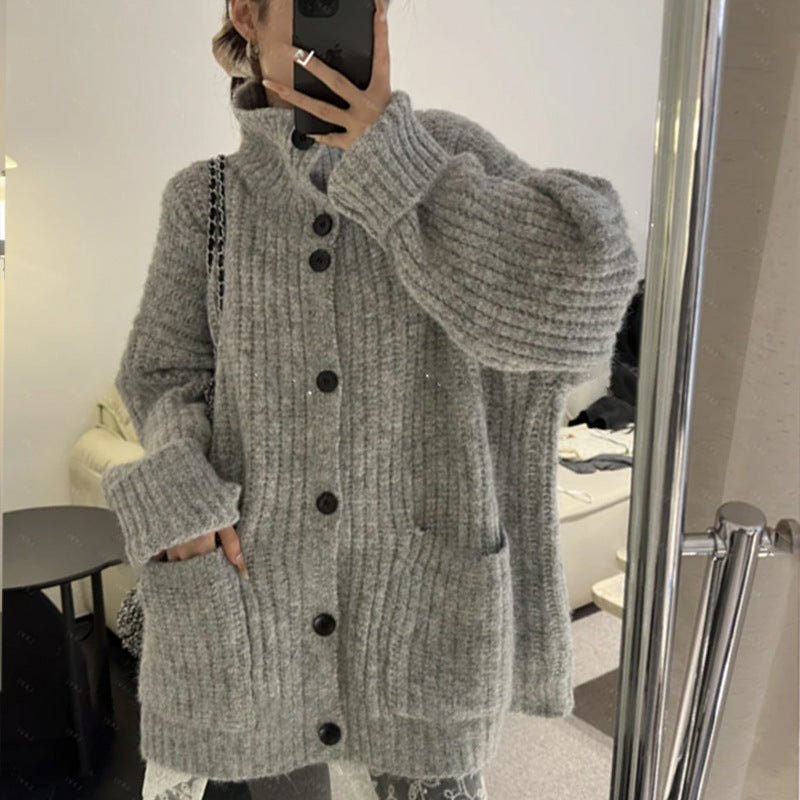 Damen Strickjacke V-Ausschnitt mit Taschen Norvielle - Norvielle