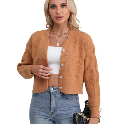 Damen Strickjacke Jacquard Muster Norvielle
