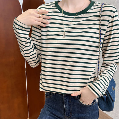 Damen Longsleeve-Shirt Gestreift Rundhalsausschnitt Norvielle