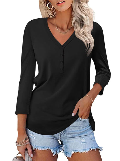 Damen Langärmliges V-Ausschnitt Shirt Norvielle wird zu:
Norvielle