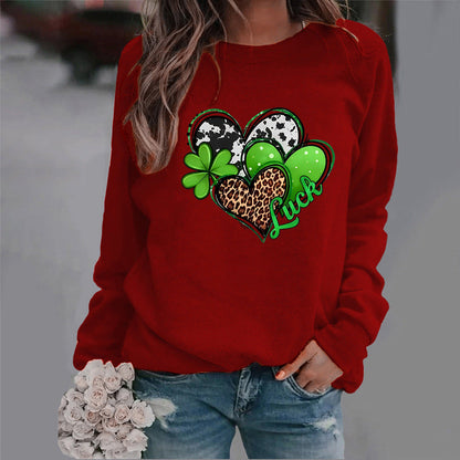 Damen Sweatshirt Kreatives Herzdesign Auffälliges Motiv