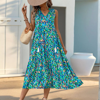 Damen Maxikleid Florales Muster Rüschendetails Norvielle