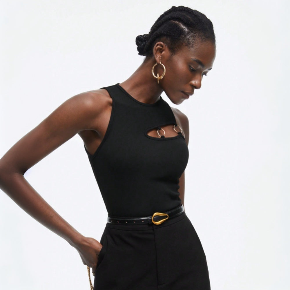 Damen Trägertop Cut-Out-Design Metallakzente