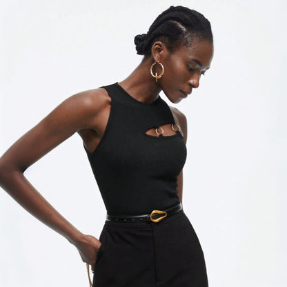 Damen Trägertop Cut-Out-Design Metallakzente