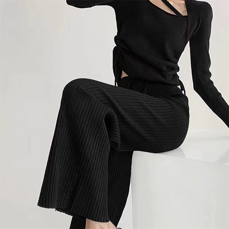 Damen Pullover V-Ausschnitt Rippstruktur Norvielle