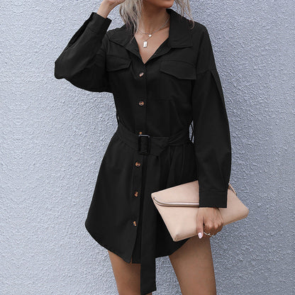 Damen Hemdblusenkleid mit Gürtel Norvielle