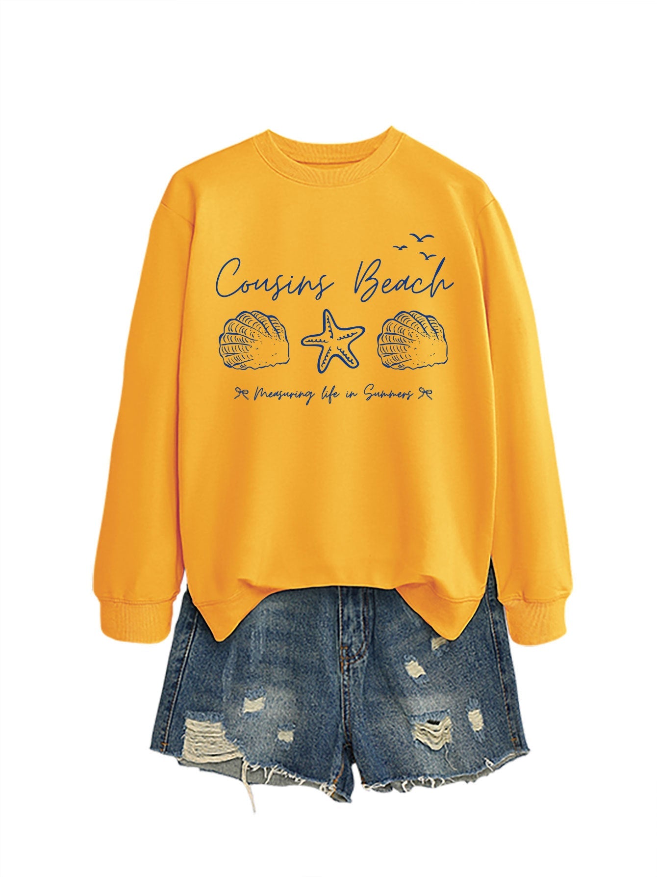 Damen Sweatshirt Maritimes Motiv Bequemer Schnitt Norvielle