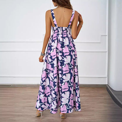 Damen Maxikleid Floralmuster Raffinierte Träger Norvielle