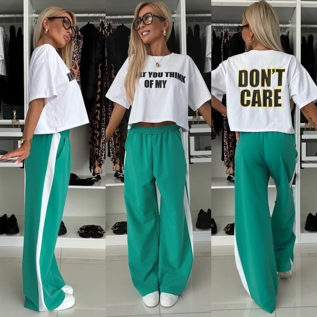 Damen Sportanzug Crop- und Jogginghose Set