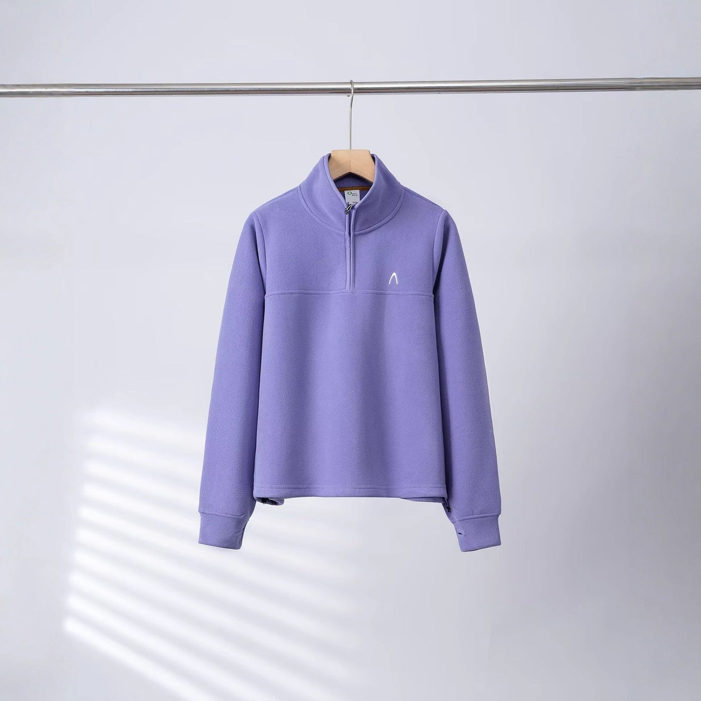 Damen Fleece-Pullover Halb-Reißverschluss Elastische Bündchen