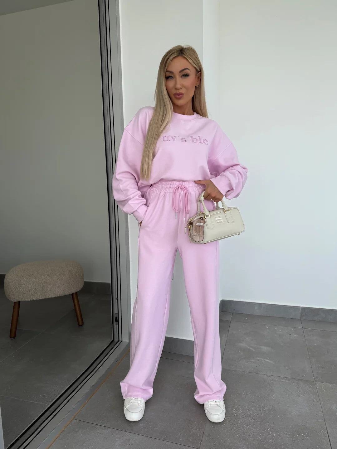 Damen Sweatpants-Set Weite Passform Baumwolle