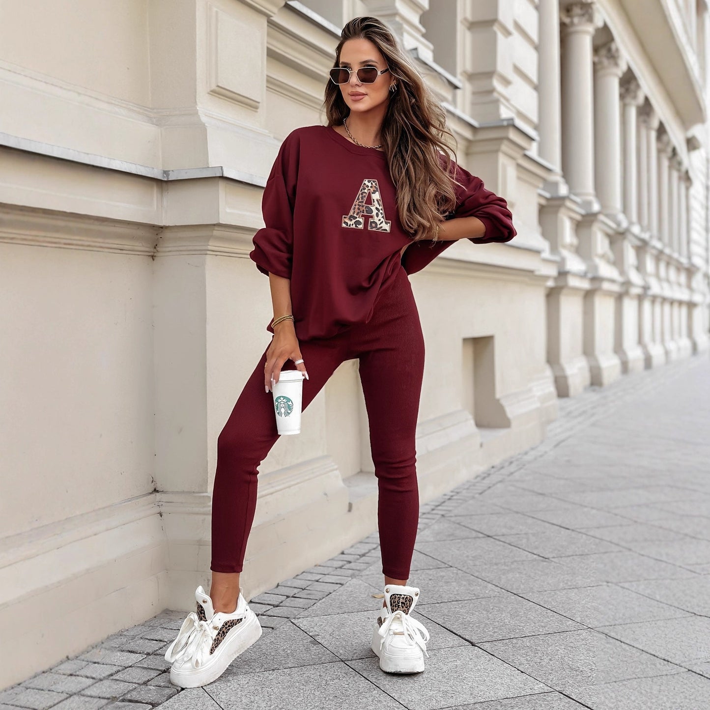 Damen Sweatshirt Leoprint Lässiger Schnitt Norvielle
