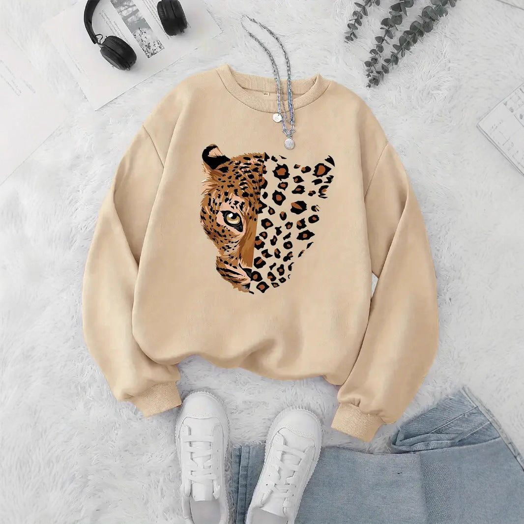 Damen Leoparden Sweatshirt Norvielle