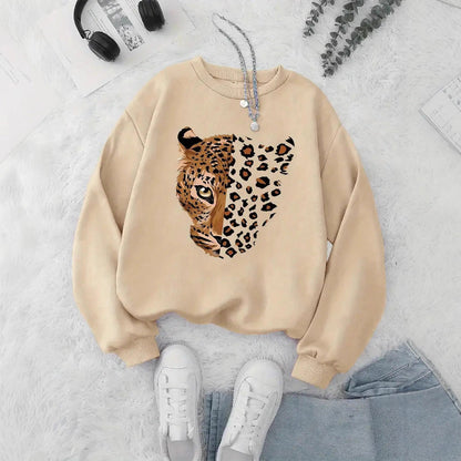 Damen Leoparden Sweatshirt Norvielle