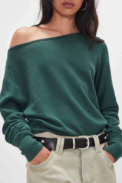 Damen Off-Shoulder Sweatshirt Norvielle Lässig