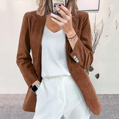 Damen Blazer Streifen Slim Fit Norvielle