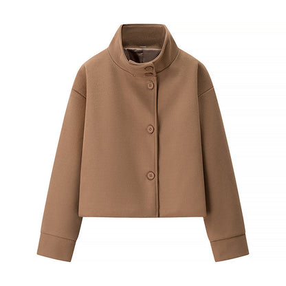 Damen modische Jacke Stehkragen Knopfdetails Norvielle
