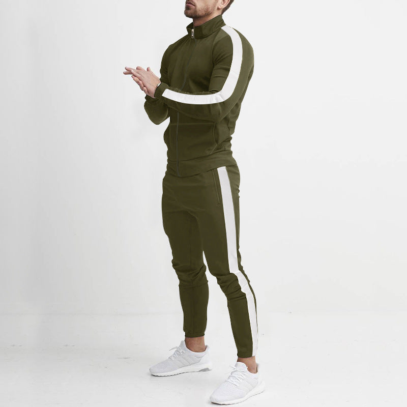 Herren Sportanzug-Set mit Reißverschluss und Streifen