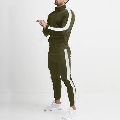 Herren Sportanzug-Set mit Reißverschluss und Streifen