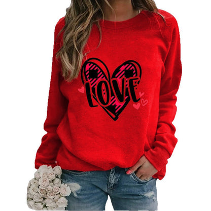 Damen Sweatshirt Herzdesign Lässig Norvielle
