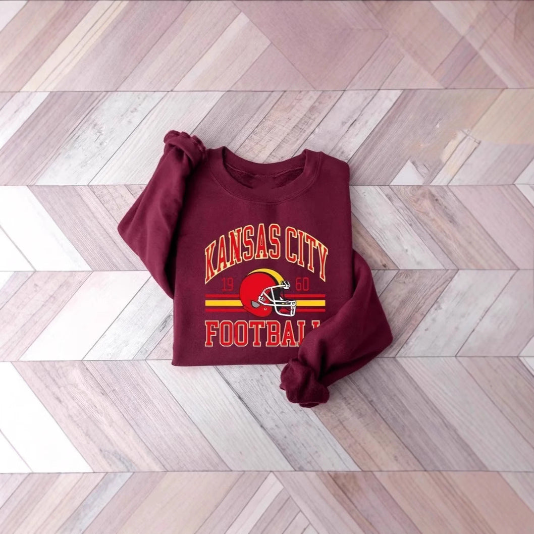 Damen Oversized Sweatshirt Football-Motiv Norvielle