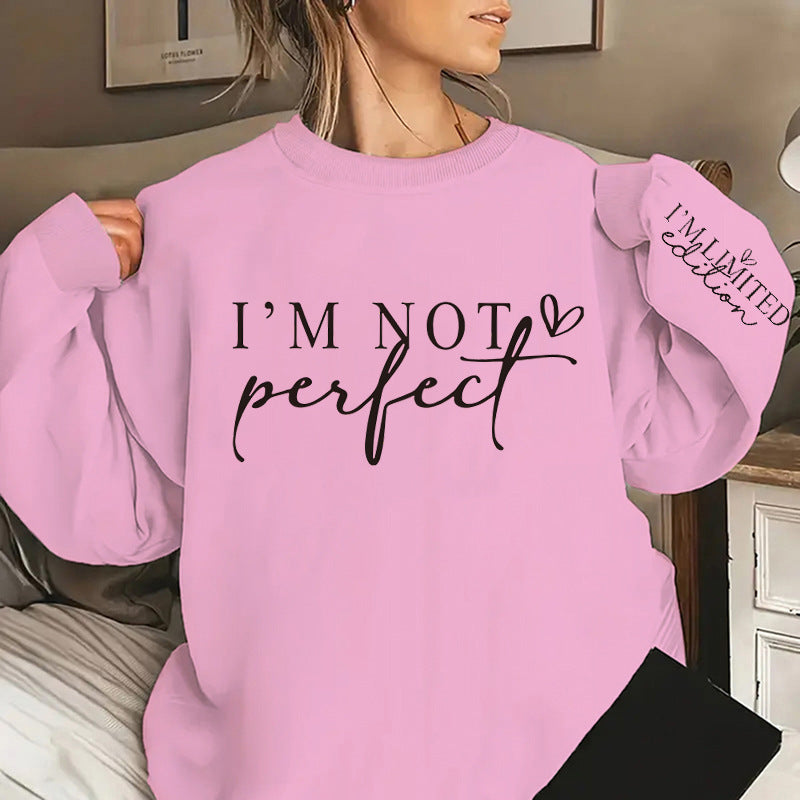 Damen Oversized Sweatshirt Statement-Print Grau