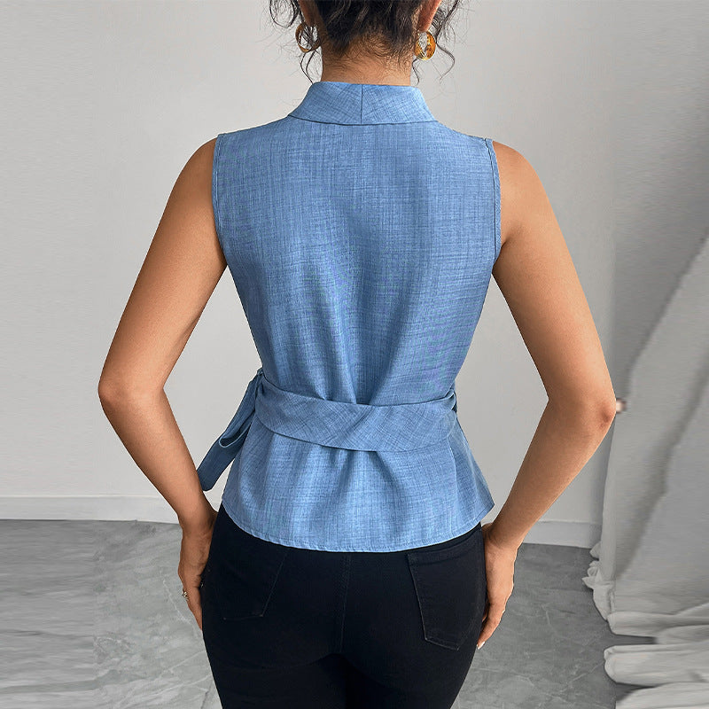 Damen Wickeloberteil Elegantes Design Taillierter Schnitt