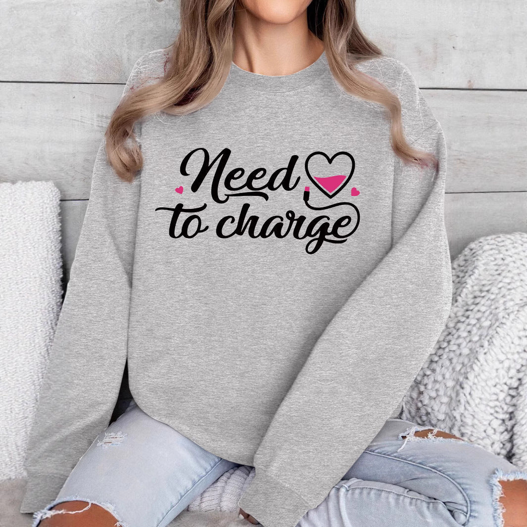 Damen Sweatshirt Herzspruch Lässig Norvielle