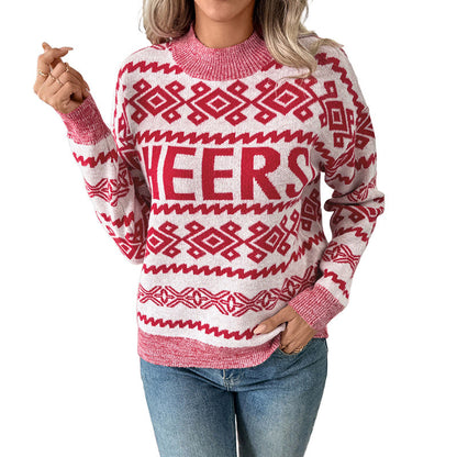 Damen Strickpullover Festlich Muster Norvielle