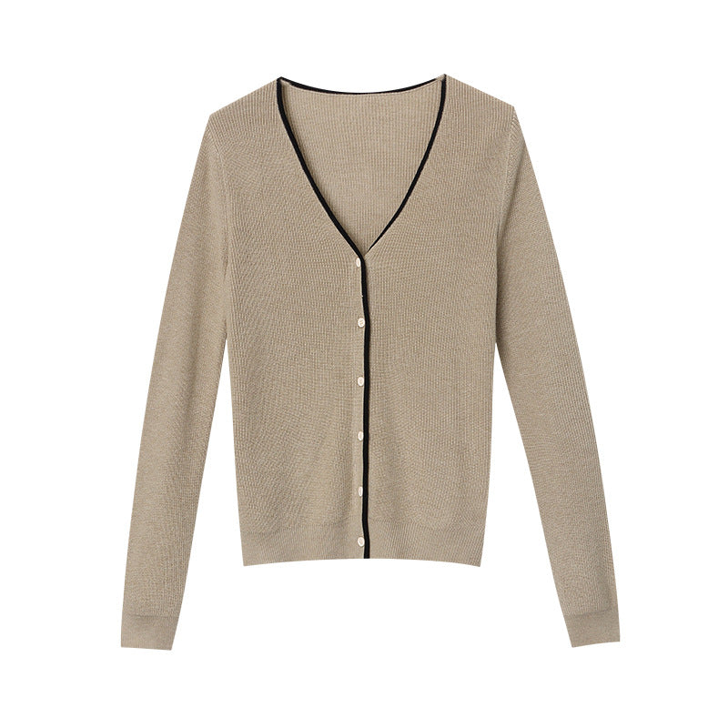 Damen Cardigan V-Ausschnitt Knopfdetails Norvielle