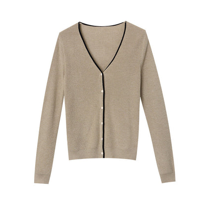 Damen Cardigan V-Ausschnitt Knopfdetails Norvielle