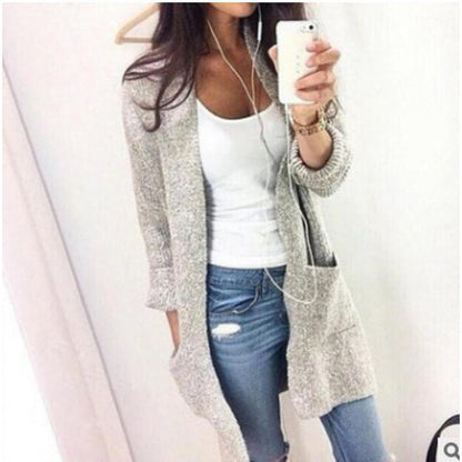 Damen Strickjacke Langärmlig mit Taschen Norvielle