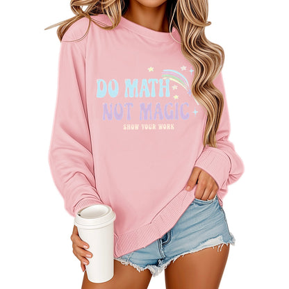 Damen Sweatshirt Mathematikdruck Lässig Beige Norvielle