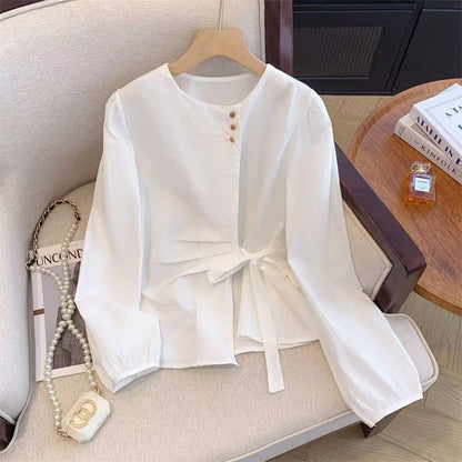 Damen Bluse Elegante Schleifenbindung Norvielle