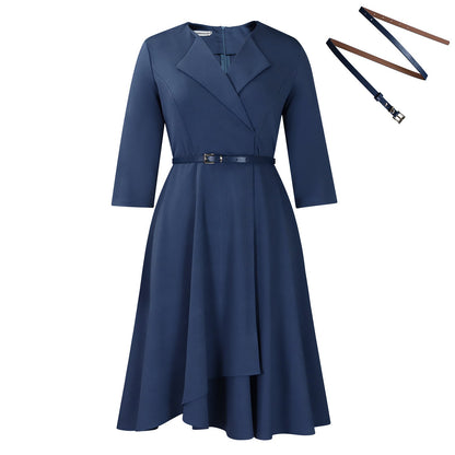 Damen Wickelkleid Elegante Taillierung Polyester