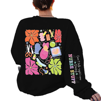 Damen Sweatshirt Bunt Grafikdesign Baumwolle