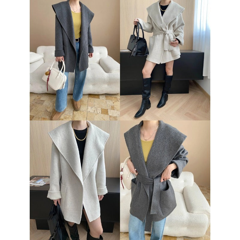 Damen Oversized-Mantel mit Revers und Taschen Norvielle