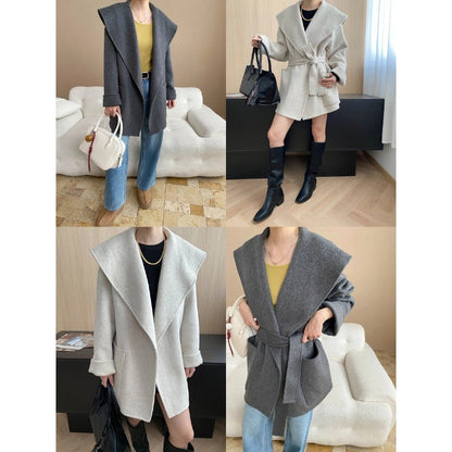 Damen Oversized-Mantel mit Revers und Taschen Norvielle