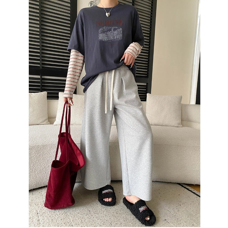 Damen Palazzohose Weiches Jersey Praktische Taschen