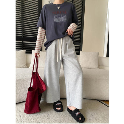 Damen Palazzohose Weiches Jersey Praktische Taschen
