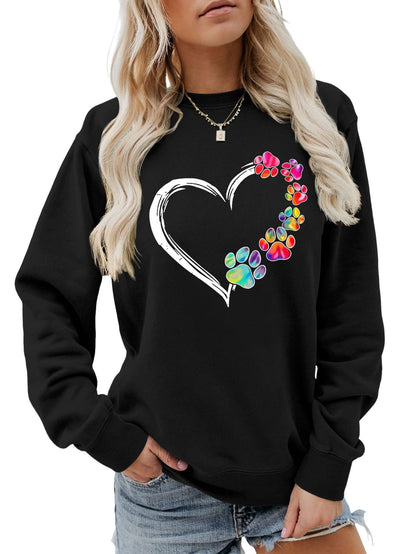 Damen Sweatshirt Pfotenherz-Design Norvielle