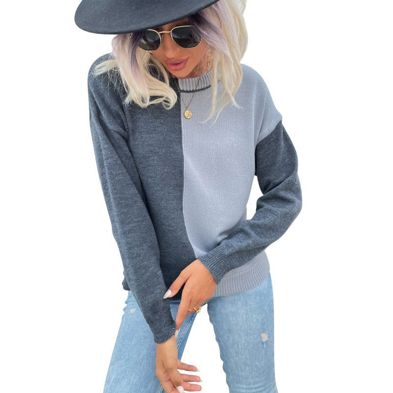 Damen Pullover Asymmetrisches Design Langarm Norvielle