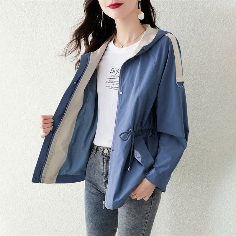 Damen Übergangsjacke Leicht Verstellbares Kapuzen-Design Norvielle