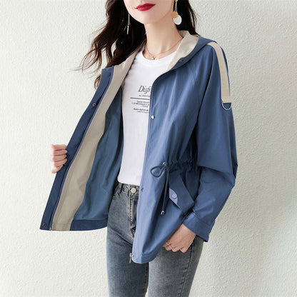 Damen Übergangsjacke Leicht Verstellbares Kapuzen-Design Norvielle
