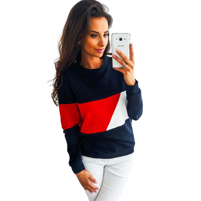 Damen Sweatshirt Lässig Farbblockdesign Norvielle