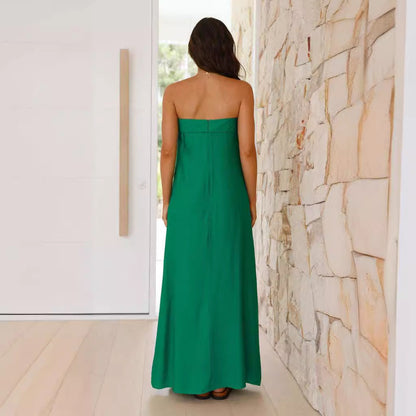 Damen Maxikleid Schlicht Leicht Norvielle