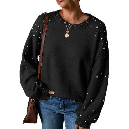 Damen Strickpullover mit Perlendetails